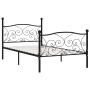 Estructura de cama con somier metal negro 90x200 cm de vidaXL, Camas y somieres - Ref: Foro24-284454, Precio: 115,46 €, Descu...