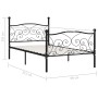 Estructura de cama con somier metal negro 90x200 cm de vidaXL, Camas y somieres - Ref: Foro24-284454, Precio: 115,46 €, Descu...