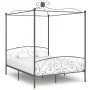 Gray metal canopy bed frame 160x200 cm by vidaXL, Beds and slatted bases - Ref: Foro24-284484, Price: 220,62 €, Discount: %