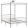 Gray metal canopy bed frame 160x200 cm by vidaXL, Beds and slatted bases - Ref: Foro24-284484, Price: 220,62 €, Discount: %