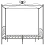 Gray metal canopy bed frame 160x200 cm by vidaXL, Beds and slatted bases - Ref: Foro24-284484, Price: 220,62 €, Discount: %