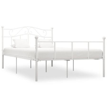 Estructura de cama de metal blanco 120x200 cm de vidaXL, Camas y somieres - Ref: Foro24-284518, Precio: 138,47 €, Descuento: %