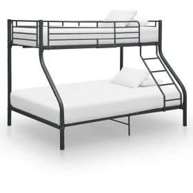 Black metal bunk bed frame 140x200 cm/90x200 cm by vidaXL, Beds and slatted bases - Ref: Foro24-287905, Price: 322,80 €, Disc...