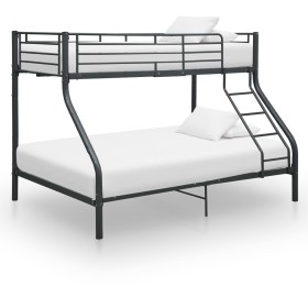 Estructura de litera de metal negro 140x200 cm/90x200 cm de vidaXL, Camas y somieres - Ref: Foro24-287905, Precio: 315,39 €, ...