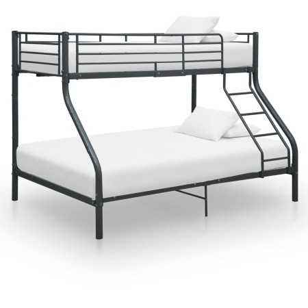 Estructura de litera de metal negro 140x200 cm/90x200 cm de vidaXL, Camas y somieres - Ref: Foro24-287905, Precio: 315,39 €, ...
