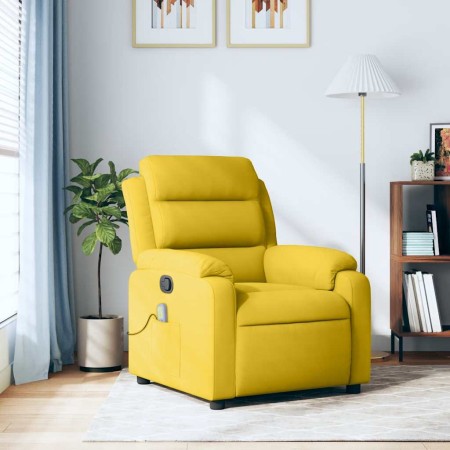 Sillón de masaje reclinable de terciopelo amarillo en Sillones | Comprar online en Foru.es