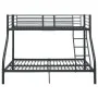 Estructura de litera de metal negro 140x200 cm/90x200 cm de vidaXL, Camas y somieres - Ref: Foro24-287905, Precio: 322,80 €, ...