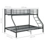 Estructura de litera de metal negro 140x200 cm/90x200 cm de vidaXL, Camas y somieres - Ref: Foro24-287905, Precio: 315,39 €, ...