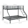Estructura de litera de metal negro 140x200 cm/90x200 cm de vidaXL, Camas y somieres - Ref: Foro24-287905, Precio: 322,80 €, ...