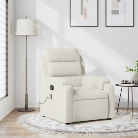 Sillón de masaje reclinable de terciopelo crema en Sillones | Comprar online en Foru.es