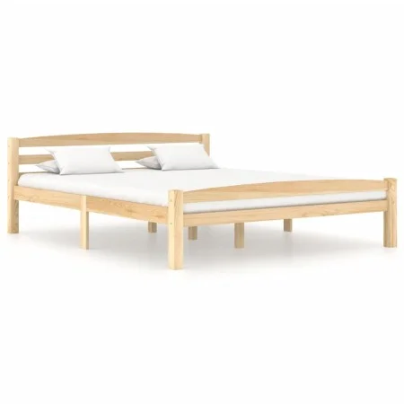Estructura de cama de madera de pino maciza 160x200 cm de vidaXL, Camas y somieres - Ref: Foro24-322065, Precio: 128,95 €, De...