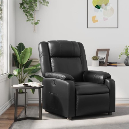 Sillón reclinable de cuero sintético negro en Sillones | Comprar online en Foru.es