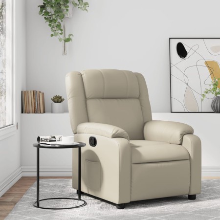 Sillón reclinable de cuero sintético crema en Sillones | Comprar online en Foru.es