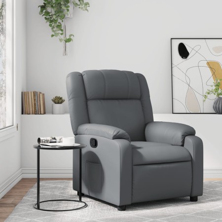 Sillón reclinable de cuero sintético gris en Sillones | Comprar online en Foru.es