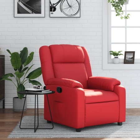 Sillón reclinable de cuero sintético rojo en Sillones | Comprar online en Foru.es