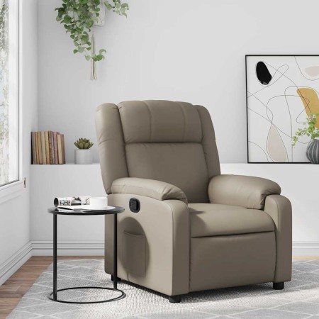 Sillón reclinable de cuero sintético color capuchino en Sillones | Comprar online en Foru.es