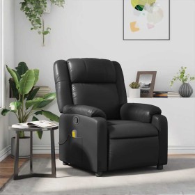 Sillón de masaje reclinable cuero sintético negro en Sillones | Comprar online en Foru.es