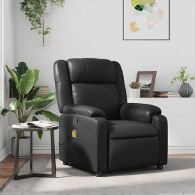 Sillón de masaje reclinable cuero sintético negro en Sillones | Comprar online en Foru.es