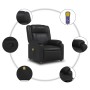 Sillón de masaje reclinable cuero sintético negro en Sillones | Comprar online en Foru.es