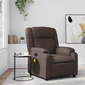 Sillón de masaje reclinable cuero sintético marrón en Sillones | Comprar online en Foru.es