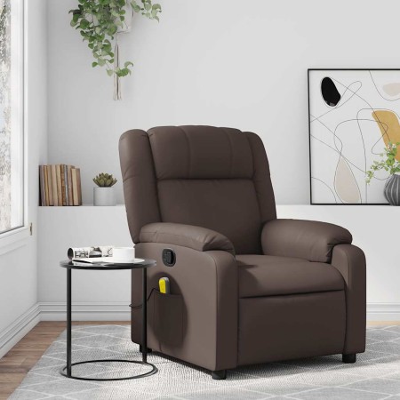 Sillón de masaje reclinable cuero sintético marrón en Sillones | Comprar online en Foru.es