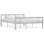 Estructura de cama de metal gris y blanco 160x200 cm de vidaXL, Camas y somieres - Ref: Foro24-284560, Precio: 122,52 €, Desc...