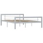Estructura de cama de metal gris y blanco 160x200 cm de vidaXL, Camas y somieres - Ref: Foro24-284560, Precio: 122,52 €, Desc...