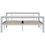 Estructura de cama de metal gris y blanco 160x200 cm de vidaXL, Camas y somieres - Ref: Foro24-284560, Precio: 122,52 €, Desc...