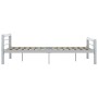 Estructura de cama de metal gris y blanco 160x200 cm de vidaXL, Camas y somieres - Ref: Foro24-284560, Precio: 122,52 €, Desc...