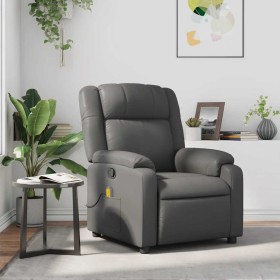 Sillón de masaje reclinable cuero sintético gris en Sillones | Comprar online en Foru.es