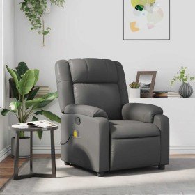 Sillón de masaje reclinable cuero sintético gris en Sillones | Comprar online en Foru.es