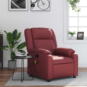 Sillón de masaje reclinable cuero sintético rojo tinto en Sillones | Comprar online en Foru.es
