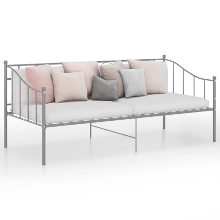 Estructura de sofá cama de metal gris 90x200 cm de vidaXL, Camas y somieres - Ref: Foro24-324775, Precio: 128,87 €, Descuento: %