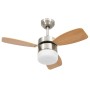 Ventilador de techo con luz con mando marrón claro 76 cm de vidaXL, Ventiladores de techo - Ref: Foro24-51492, Precio: 141,50...