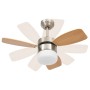 Ventilador de techo con luz con mando marrón claro 76 cm de vidaXL, Ventiladores de techo - Ref: Foro24-51492, Precio: 141,50...