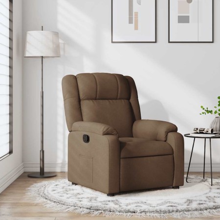 Sillón reclinable de tela marrón en Sillones | Comprar online en Foru.es