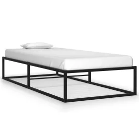 Estructura de cama de metal negra 90x200 cm de vidaXL, Camas y somieres - Ref: Foro24-324785, Precio: 118,96 €, Descuento: %