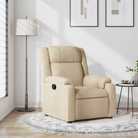 Sillón reclinable de tela crema en Sillones | Comprar online en Foru.es