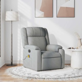 Sillón reclinable de masaje de tela gris claro en Sillones | Comprar online en Foru.es