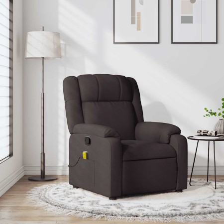 Sillón de masaje reclinable de tela marrón oscuro en Sillones | Comprar online en Foru.es