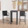 Set muebles bar jardín 3 pzas ratán sintético reposabrazos gris en Conjuntos de jardín | Comprar online en Foru.es