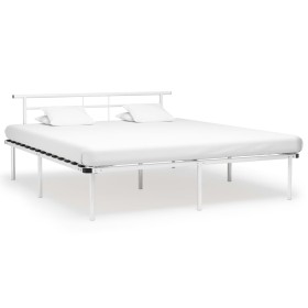 Estructura de cama de metal blanco 180x200 cm de vidaXL, Camas y somieres - Ref: Foro24-324836, Precio: 95,97 €, Descuento: %