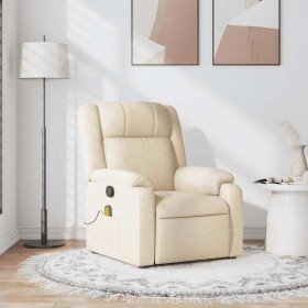 Sillón de masaje reclinable de tela crema en Sillones | Comprar online en Foru.es