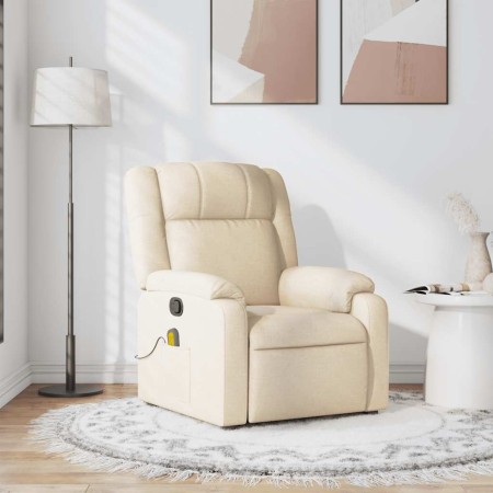 Sillón de masaje reclinable de tela crema en Sillones | Comprar online en Foru.es