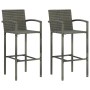 Set muebles bar jardín 3 pzas ratán sintético reposabrazos gris en Conjuntos de jardín | Comprar online en Foru.es