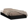 Estructura de cama doble de madera maciza negro 135x190 cm de vidaXL, Camas y somieres - Ref: Foro24-820715, Precio: 168,50 €...