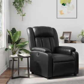 Sillón reclinable de cuero sintético negro en Sillones | Comprar online en Foru.es