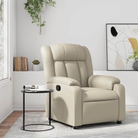 Sillón reclinable de cuero sintético crema en Sillones | Comprar online en Foru.es