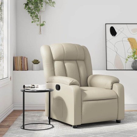Sillón reclinable de cuero sintético crema en Sillones | Comprar online en Foru.es