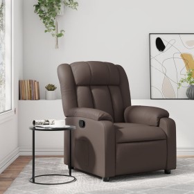 Sillón reclinable de cuero sintético marrón en Sillones | Comprar online en Foru.es
